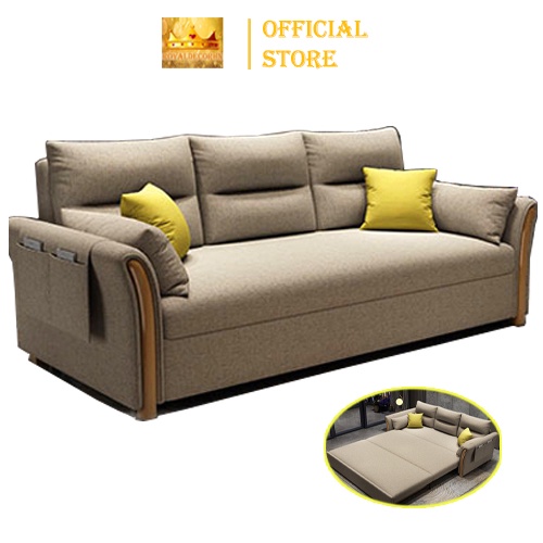 Giường sofa gấp gọn thông minh ROYALDECORHN khung thép cacbon, đệm bọt biển, đa năng tiện lợi - Nội Thất Phòng Ngủ
