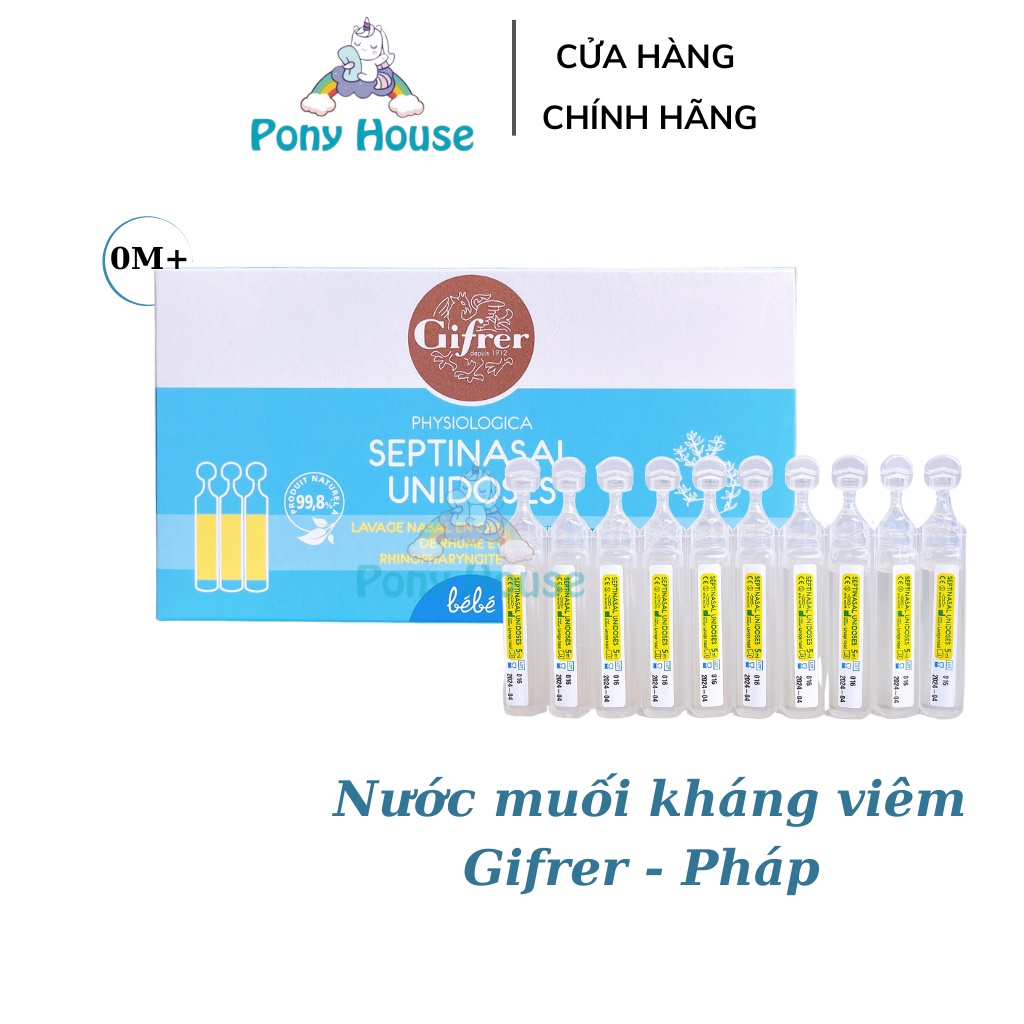 Nước Muối Sinh Lý Vàng Gifrer Pháp Giảm Chảy Mũi Cho Bé Từ Sơ Sinh lọ 5ML