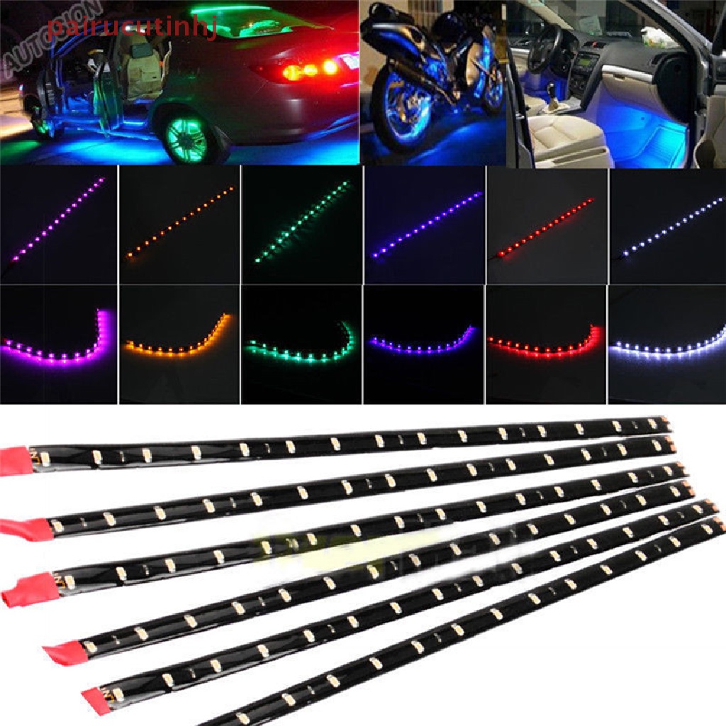 Set 6 Dải Đèn LED DC 12V Chống Nước Trang Trí Dưới Xe Hơi Xe Máy