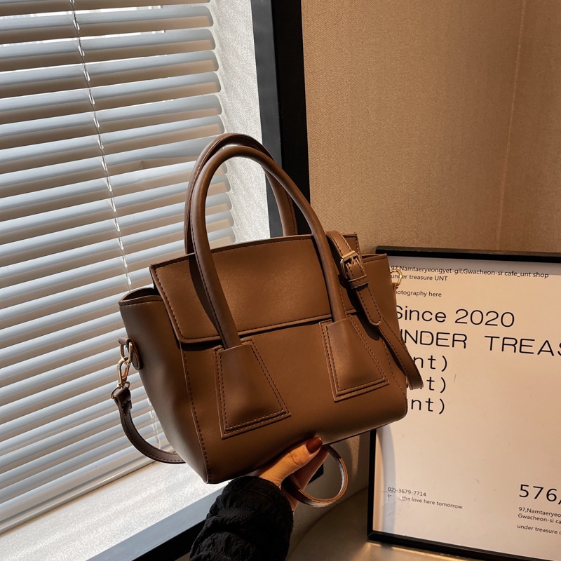 MISCHA Túi Xách Da PU Màu Trơn Phong Cách Hàn Quốc Thời Trang Cho Nữ