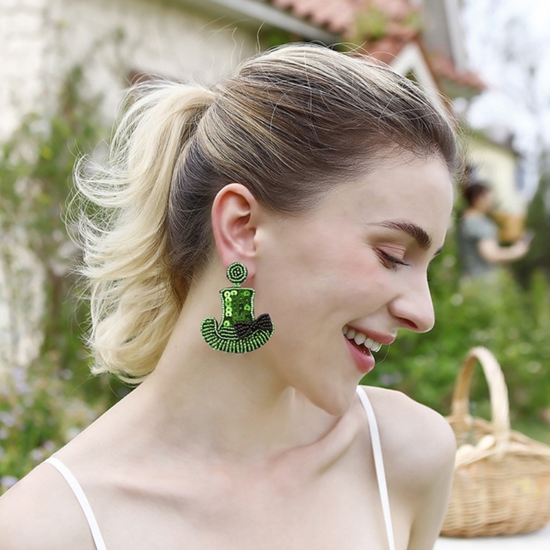 1 Cặp Bông Tai Xỏ Lỗ Hình Chữ St Patrick s Day Thời Trang Dự Tiệc Cho Nữ