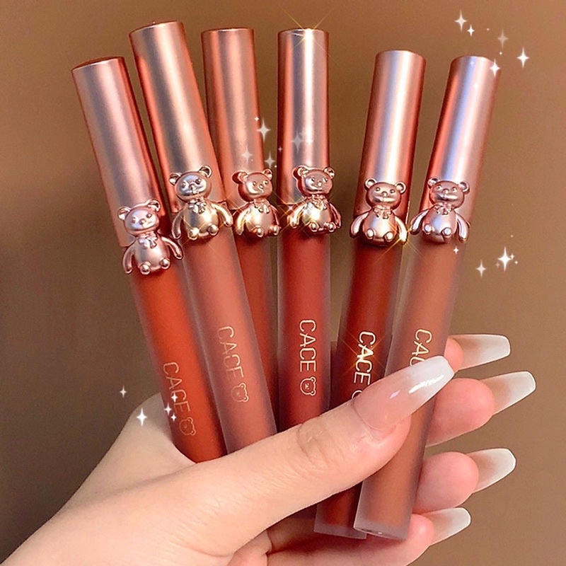 Hộp 5 Son Gấu CACE Nhung Lì Mềm Môi
