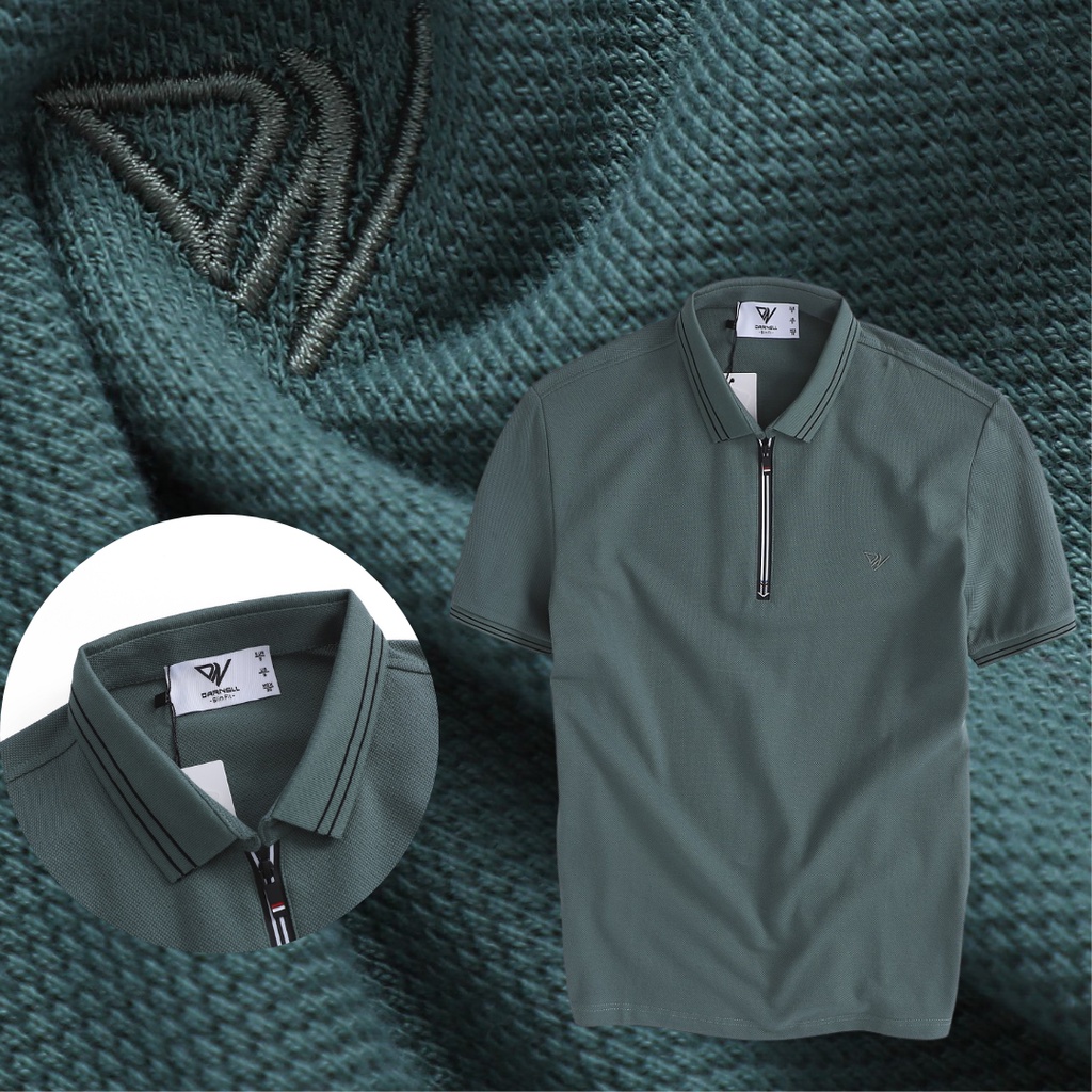 Áo thun polo nam DARNELL khoá kéo chất dệt kim cao cấp cực mềm mại slimfit DN64