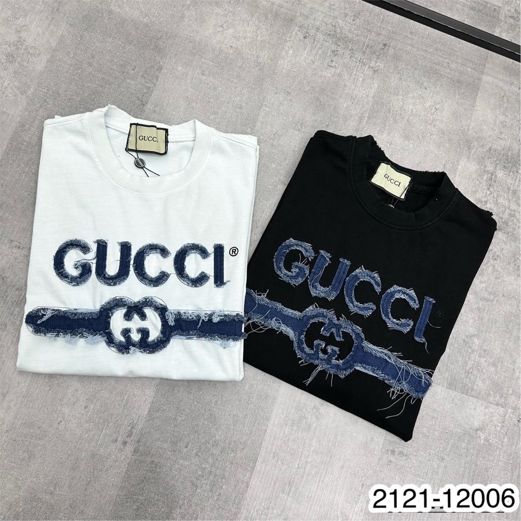 Áo thun nam GC , LV logo chữ rách vải cotton thoáng mát - Áo phông nam nữ GC chữ rách LV chữ rách