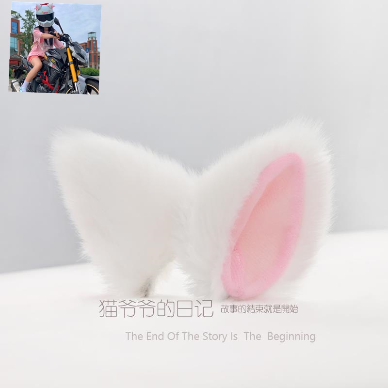 Mũ Bảo Hiểm Hình Tai Mèo Bằng Lông Sáng Tạo Cá Tính Cho Nữ