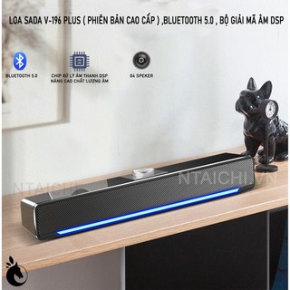 Loa soundbar sada v-196 plus | loa máy tính đa năng | 2.0 stereo dsp | bluetooth 5.0 | 04 speaker