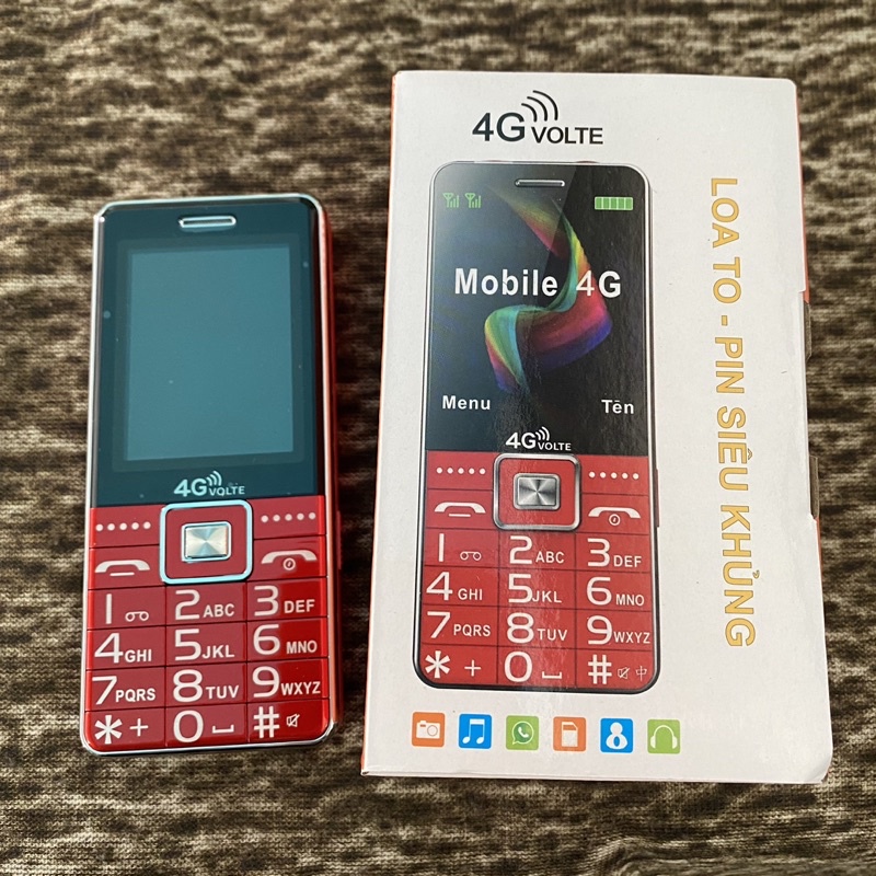 Điện thoại người già G600 sóng 4G, pin khỏe, phím to, loa khủng 2 đèn pin