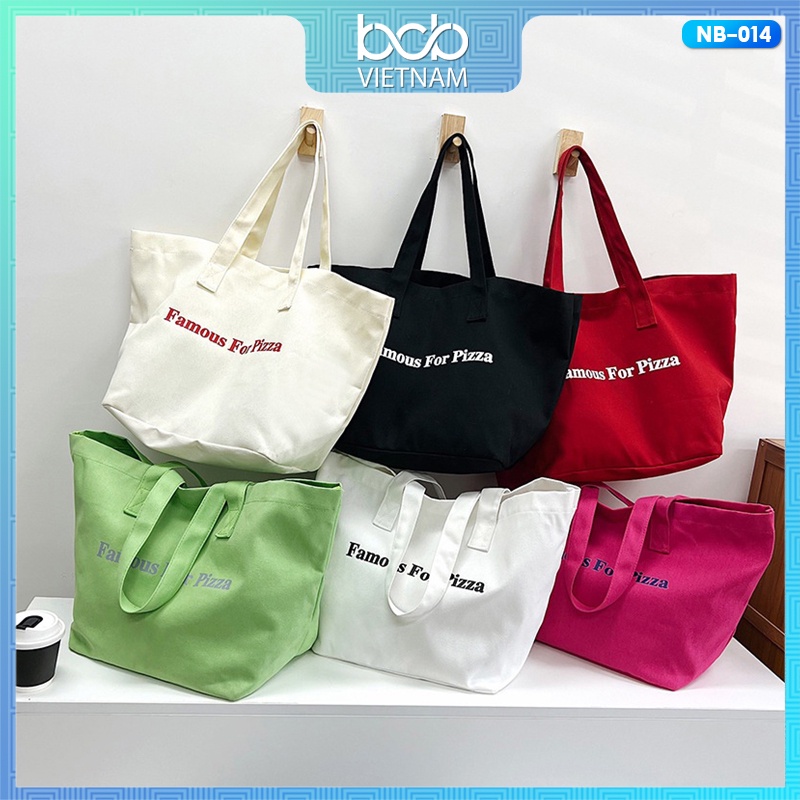 Túi Tote In Chữ Loại To Mẫu Unisex Nhiều Màu Thích Hợp Đi Dã Ngoại Đi Học Đi Chơi Đi Làm Đẹp NB-014