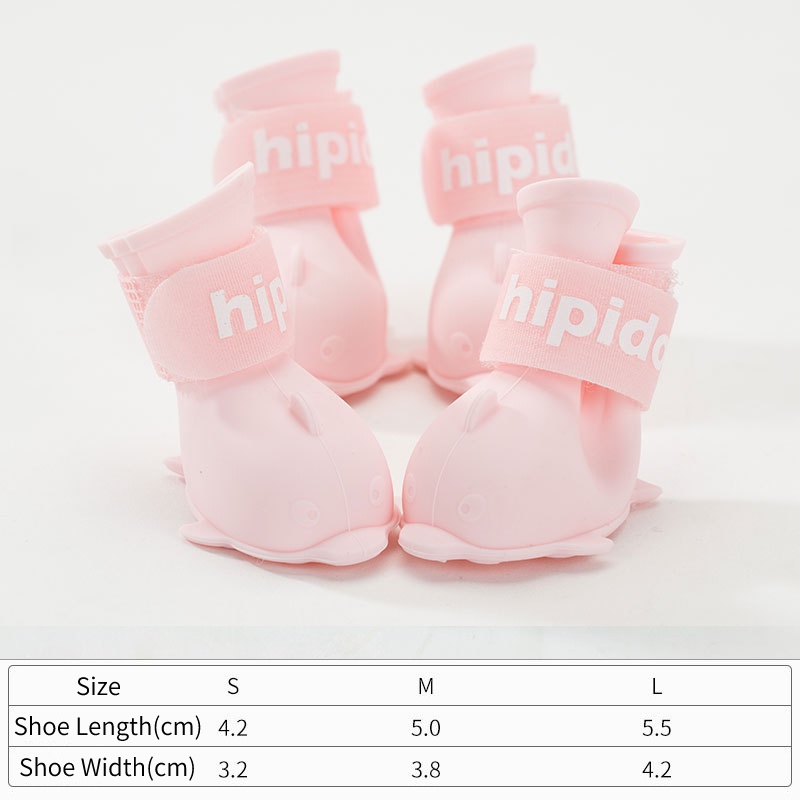 Bộ 4 Giày Bốt Đi Mưa Chống Trượt Chống Thấm Nước Cho Thú Cưng