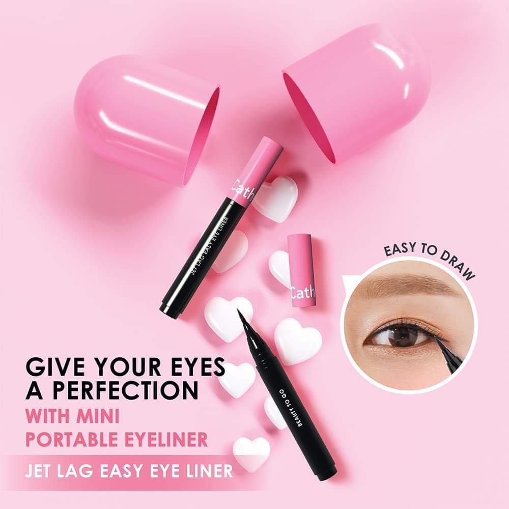 Bút Kẻ Mắt Cathy Doll Beauty To Go Jet Lag Easy Eye Liner Màu Dạ Đen Đậm, Sắc Nét Mini 0.4ml