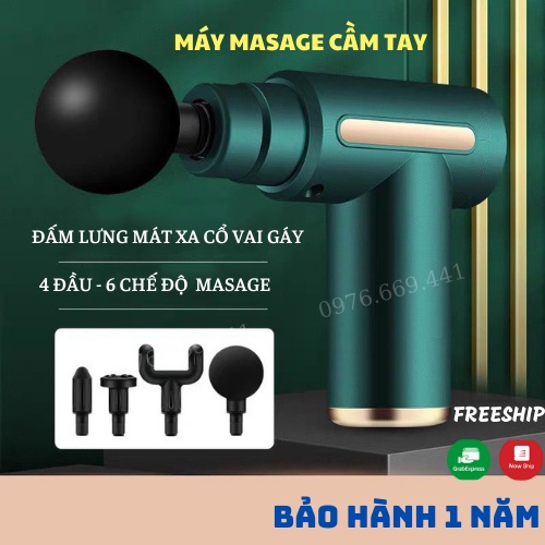 Máy Mát Xa Cầm Tay Súng Massage Toàn Thân 6 Cấp Độ Chuyên Sâu Vai Lưng Giảm Đau Cơ