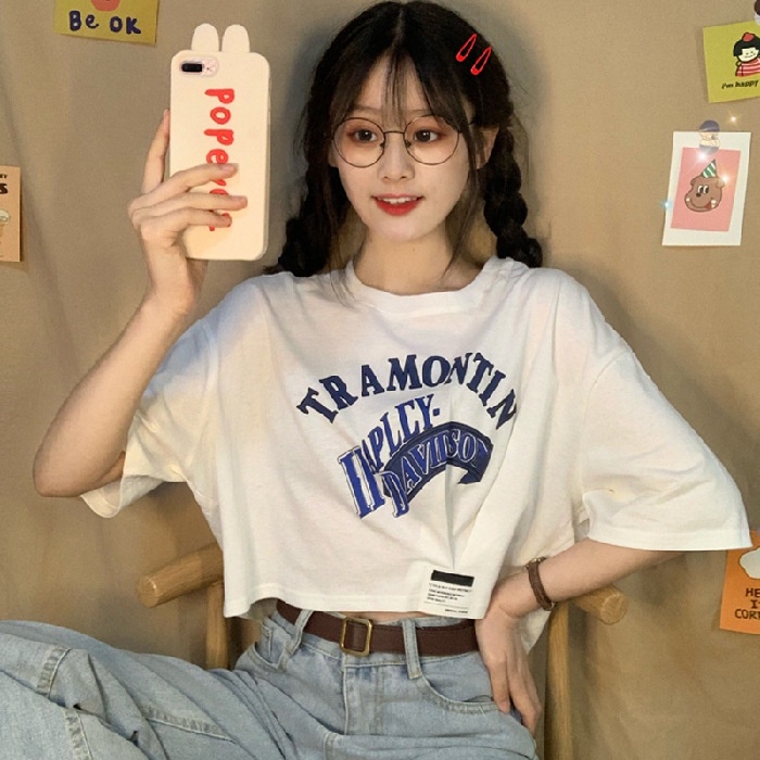 NRVP Áo Thun NgắN Tay DáNg Ôm ThờI Trang Cho Nữ