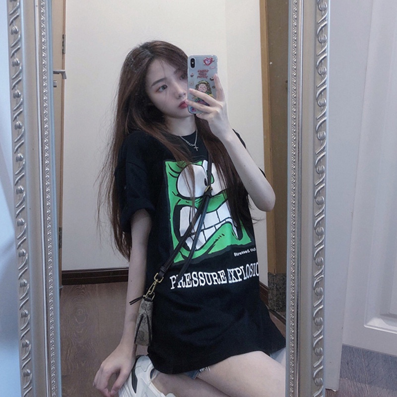 Áo Thun Cotton Nguyên Chất Ngắn Tay Thoải Mái Phong Cách Âu Mỹ Mùa Hè Mới 2023 Cho Nữ