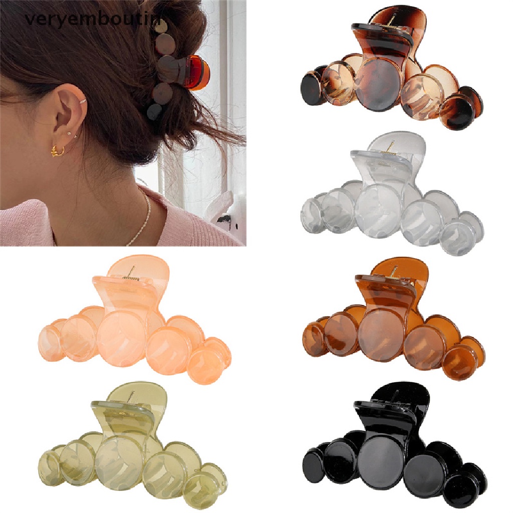 Kẹp Tóc Hình Tròn Trong Suốt Thời Trang Dành Cho Nữ