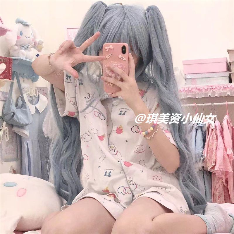 Bộ Đồ Ngủ Ngắn Tay Họa Tiết Ca Rô Phối Ren Xinh Xắn Theo Phong Cách Xuân Hè Hàn Quốc Dành Cho Nữ