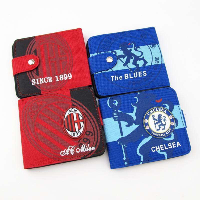 Ví Vải Canvas Ngắn In Logo Chelsea Liverpool AC Milan Cho Nam