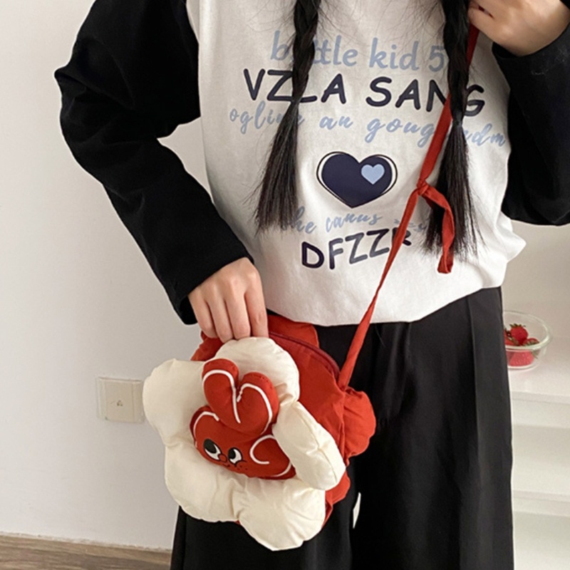 Túi Đeo Chéo Vai Hình Thỏ Và Hoa Dành Cho Nữ