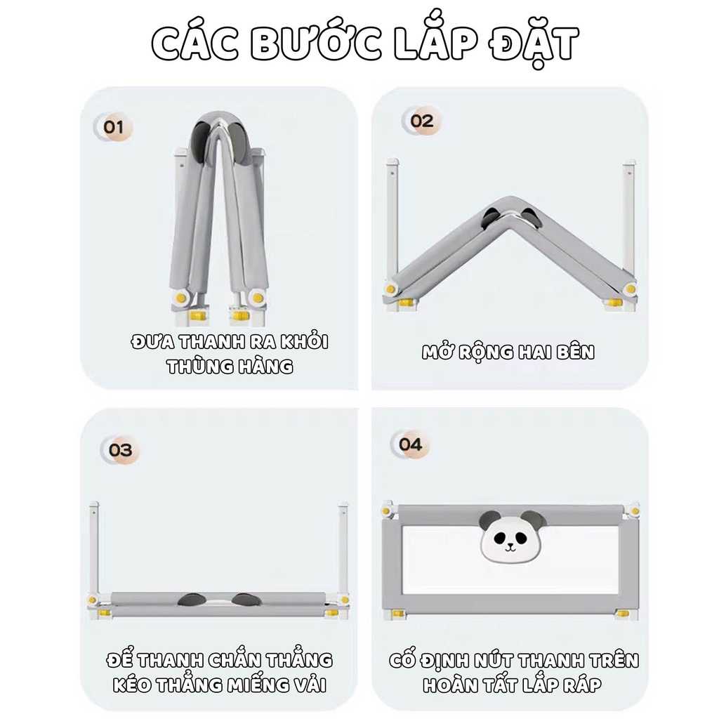 Thanh Chắn Giường Không Cần Lắp Ráp Cao Cấp V-BABY N3 2023