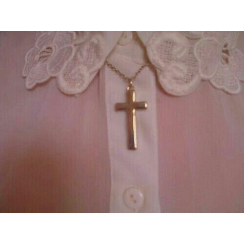 *₊‧ Vòng cổ đá rose quartz mặt hình trái tim coquette vintage 70s, dây chuyền thánh giá nữ tính dành cho bạn gái ‧₊*