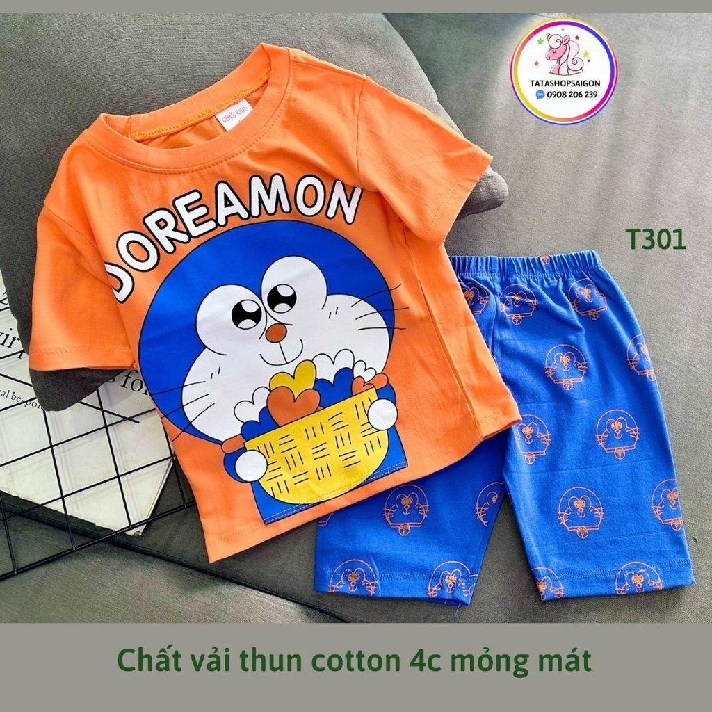 Bộ ngố bé gái - đồ bộ cho bé gái thun cotton size đại 20 đến 40kg T301