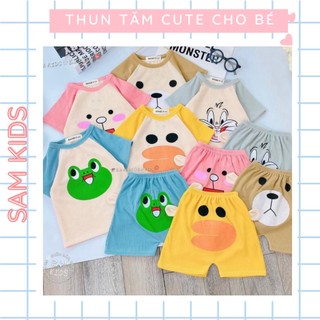 Bộ thun tăm cọc tay samkids cho bé trai, bé gái size 7-16kg