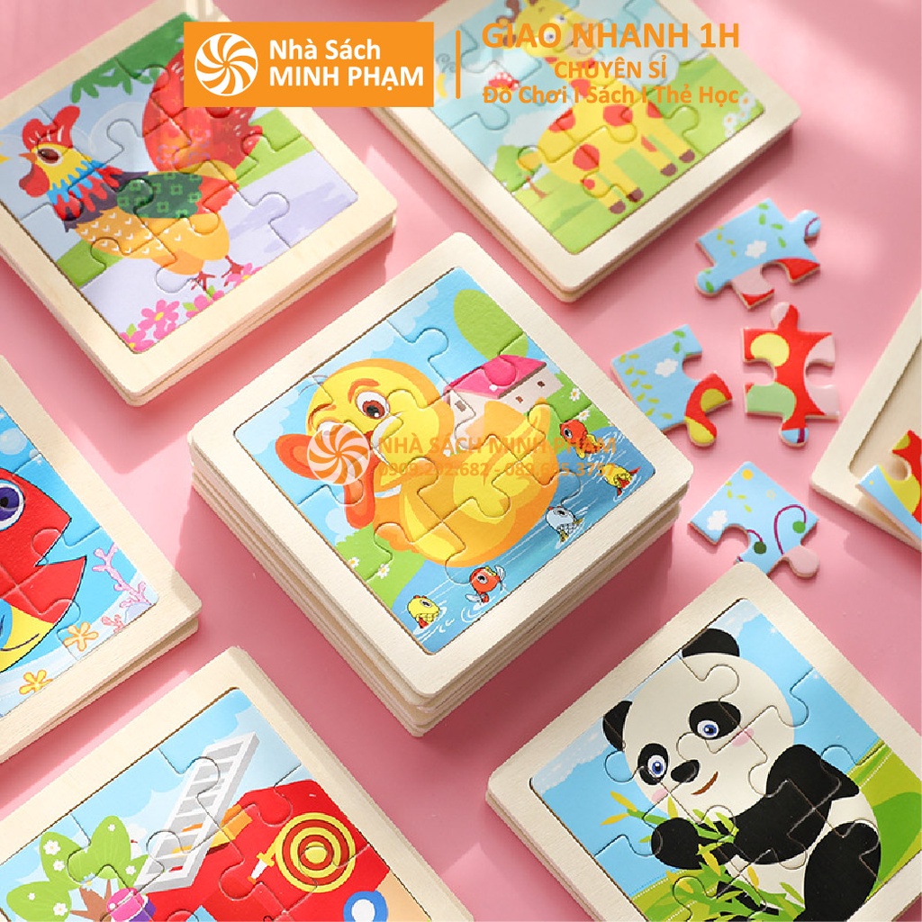 Đồ Chơi Xếp Hình - Tranh Ghép Hình 3D Gỗ Nổi 11cm Cho Bé Phát Triển Trí Tuệ