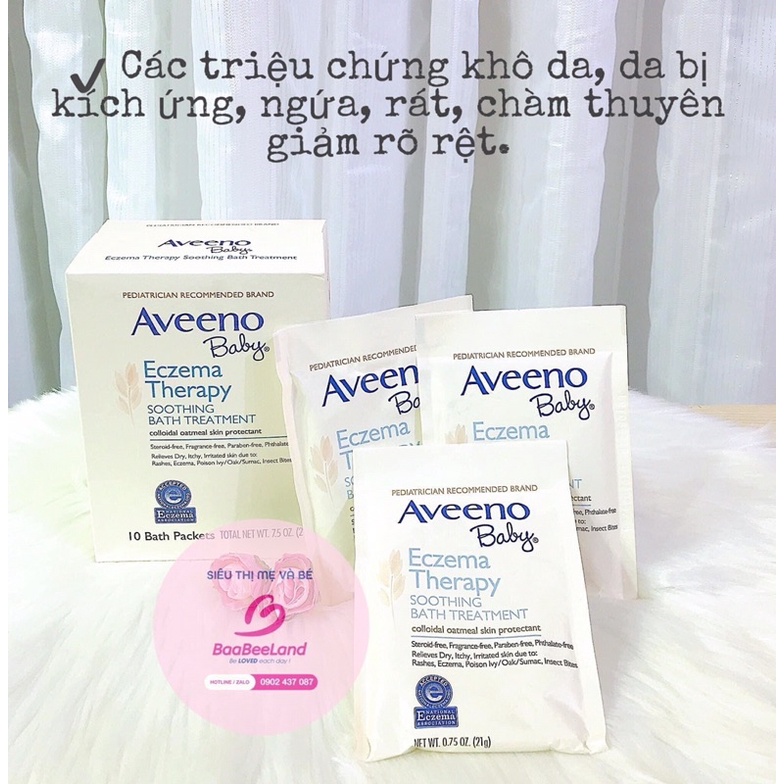 Bột tắm giảm chàm cho bé Aveeno Baby Eczema Therapy Bath Treatment ( Gói lẻ ) - BAABEELAND