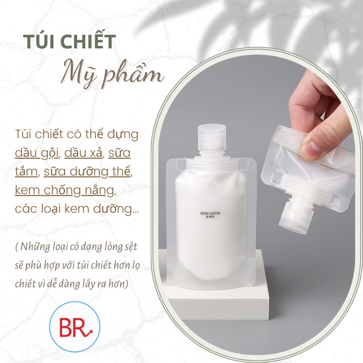 Túi chiết đựng dầu gội, sữa tắm mỹ phẩm đi du lịch 50ml– Túi chiết có nắp vặn mĩ phẩm tiện ích 10804
