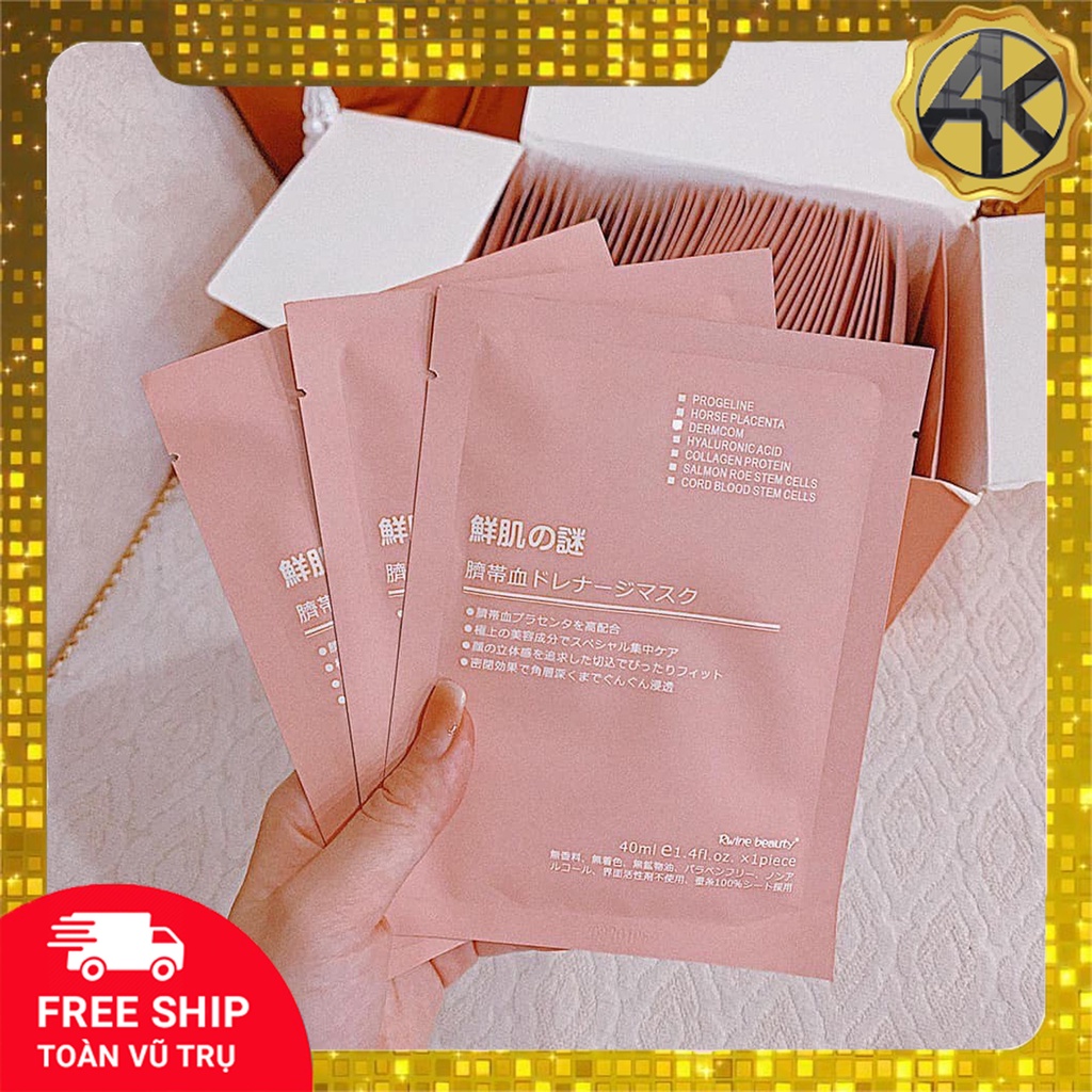 COMBO 10 Mặt Nạ Nhau Thai Tế Bào Gốc, Mặt Nạ Rwine Beauty Stem Cell Placenta Mask Nhật Bản (Date mới)