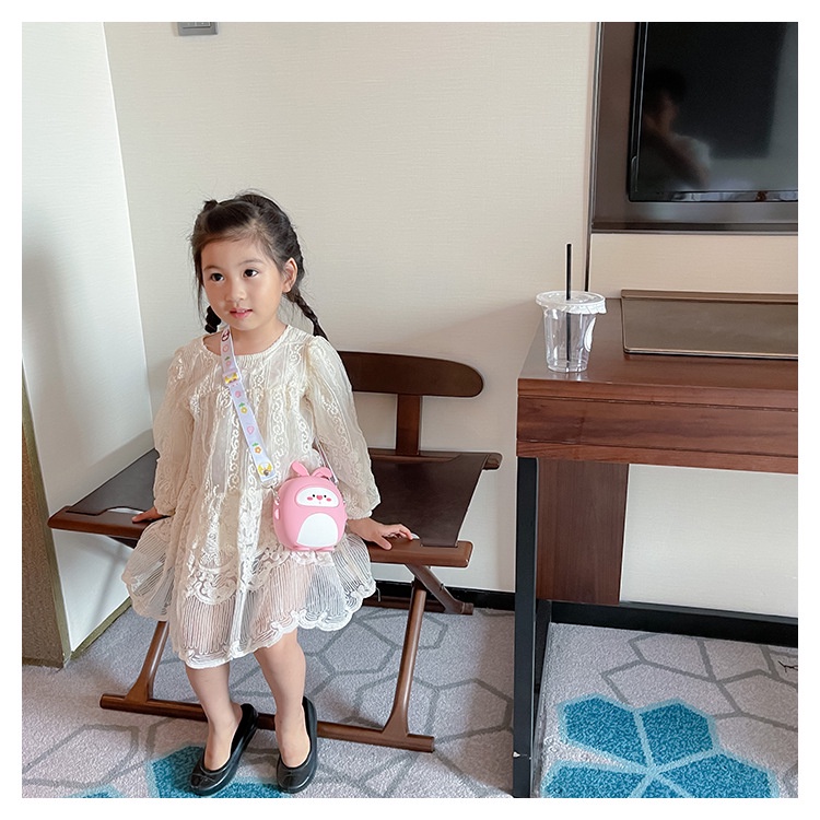 Túi Đeo Chéo Đựng Điện Thoại Bằng Silicon Họa Tiết Hoạt Hình Dễ Thương Cho Bé Gái