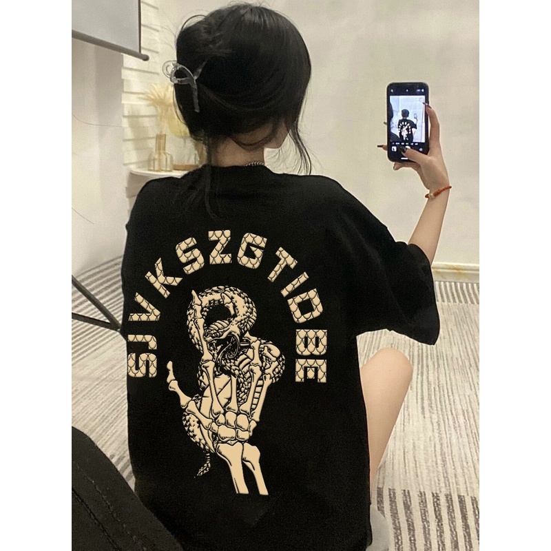 Áo Thun Ngắn Tay Dáng Rộng In Chữ Phong Cách Vintage Thời Trang Mùa Hè Mới Cho Nữ