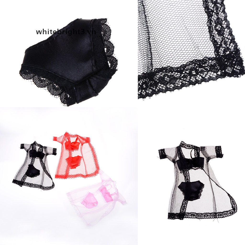 1 Bộ 3 Món Đồ Ngủ Phối Ren Cho Búp Bê Mẹ Và Bé 1 Tuổi .