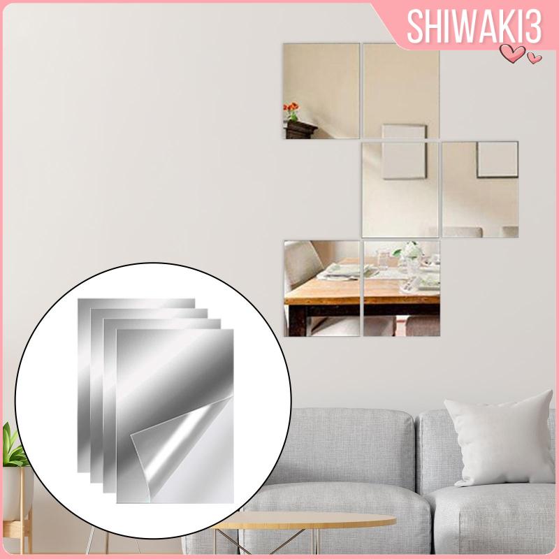 Bộ 4 Miếng Gương Dán Tường Trang Trí Phòng Tắm