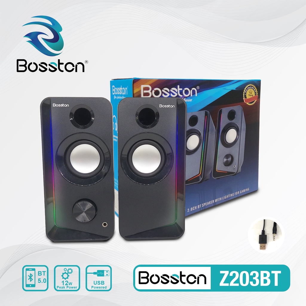 Loa 2.0 Bosston Z203BT LED (Bluetooth)