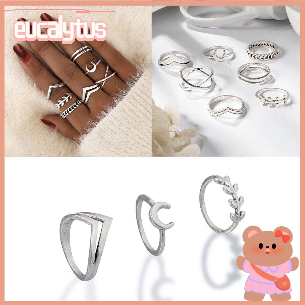 Set 7 Nhẫn Đeo Đốt Ngón Tay Phong Cách Rock Cho Nữ|Son Môi Màu Sắc Thời Trang