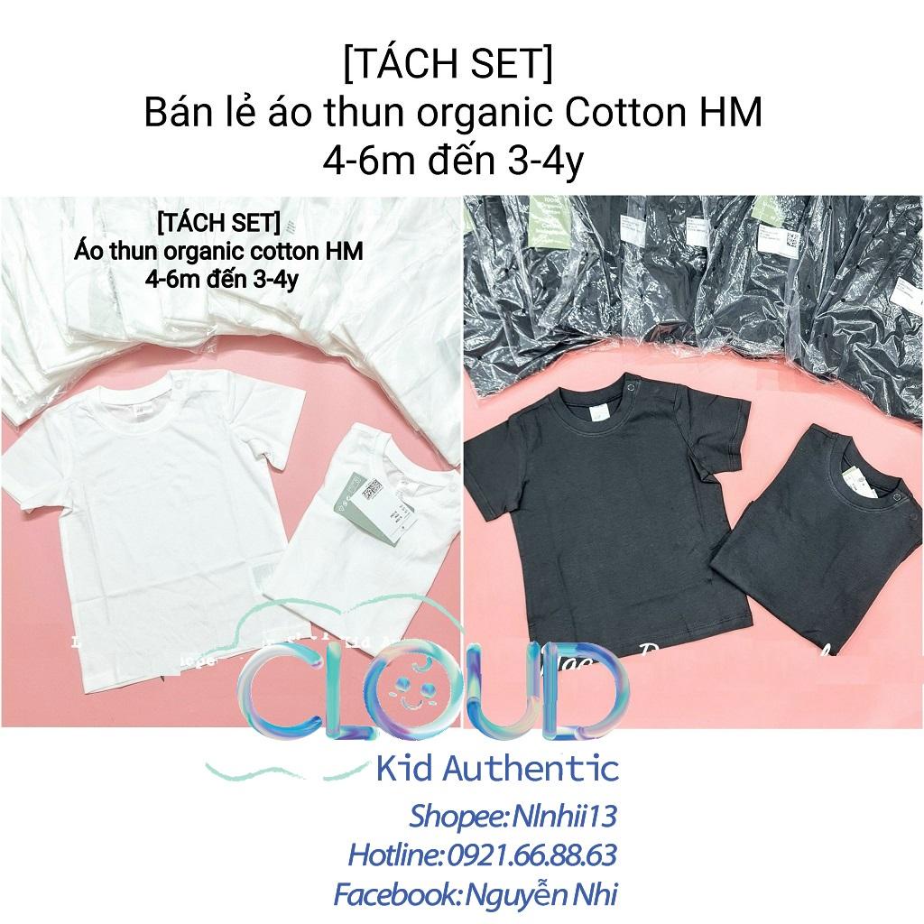 Áo trắng/đen ghi tách set bán lẻ HM US/UK chính hãng sz từ 4-6m đến 3-4y