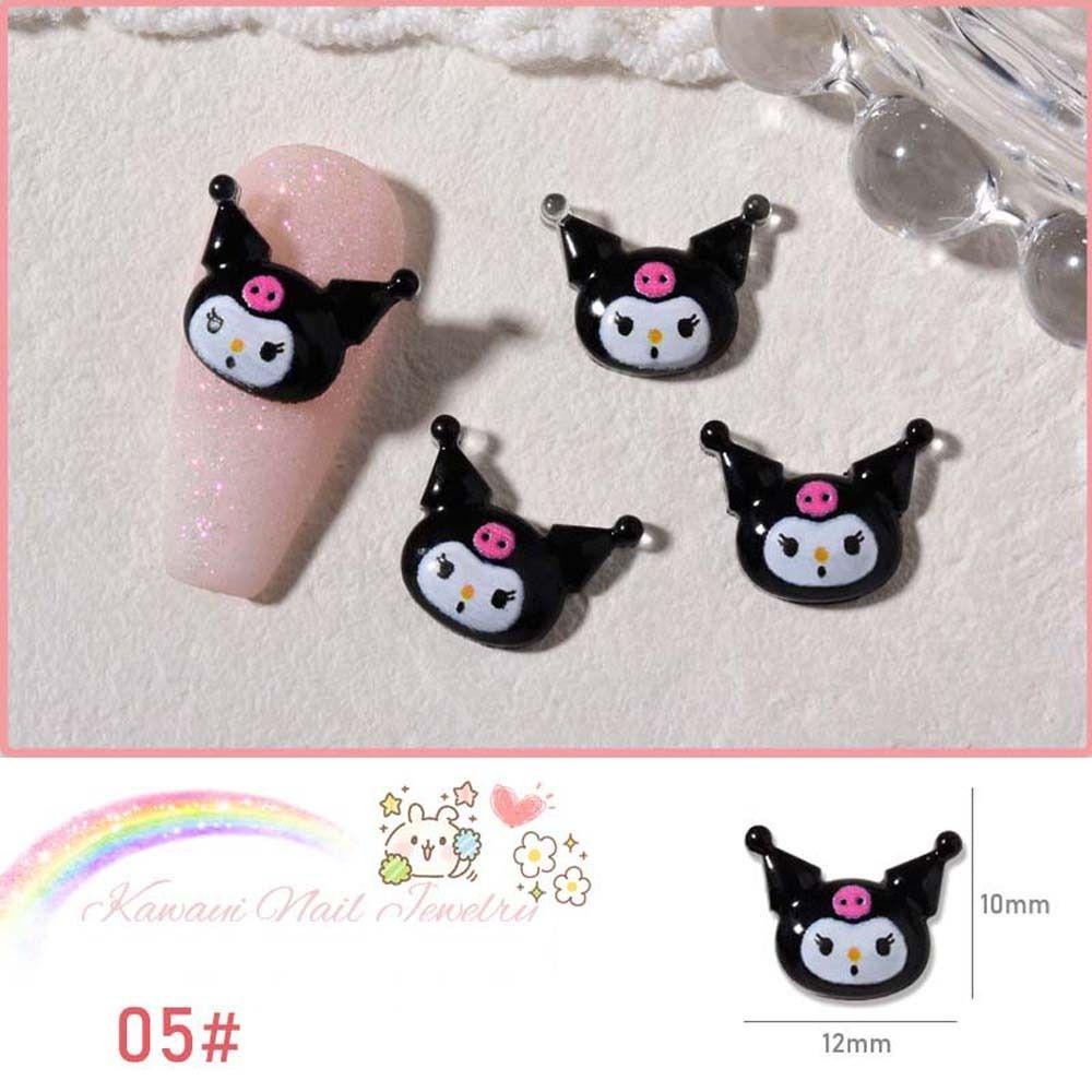 Phụ Kiện Trang Trí Móng Tay Hình Thỏ Gấu Kuromi Dâu Tây Dễ Thương