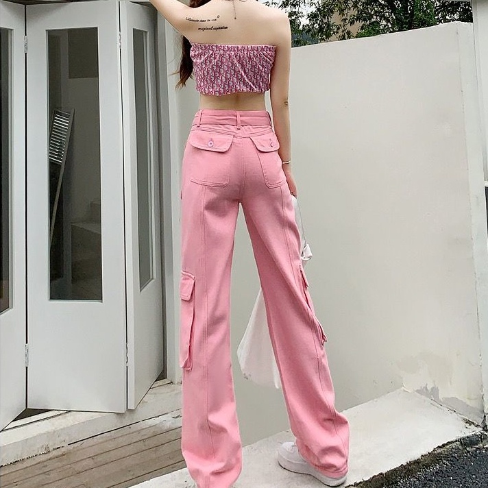 Quần jean nữ SUXI ống rộng lưng cao tôn dáng phong cách cổ điển thời trang