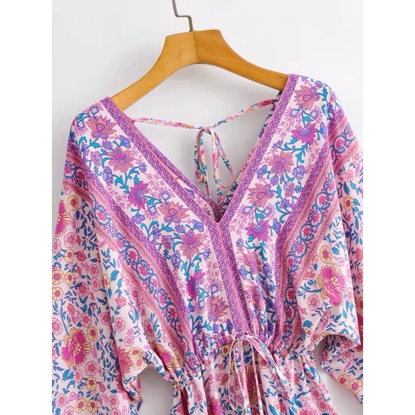 Đầm thổ cẩm hoa hàng  TQ