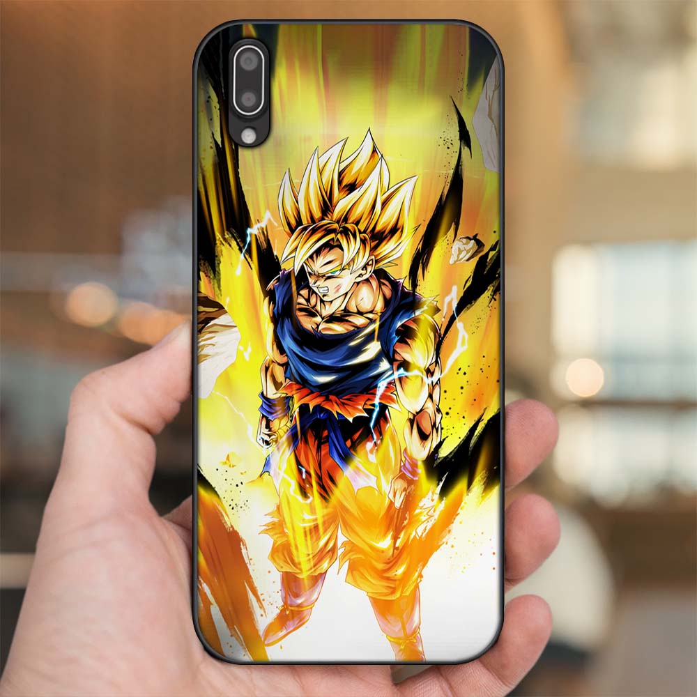 Ốp lưng Vivo Y93 viền đen in hình Son Goku Dragon Ball Super Saiyan