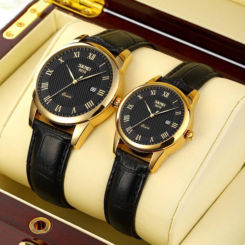 Đồng hồ cặp đôi kinh doanh đồng hồ cổ điển cổ điển đồng hồ thể thao thạch