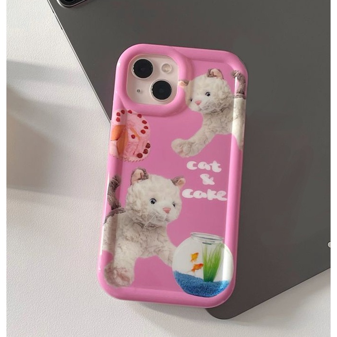 Ốp Điện Thoại Silicon TPU Mềm Trong Suốt Chống Sốc In Hình Mèo Hồng Cho IPhone 14 13 11 12 Pro XS Max X XR 7 8 Plus