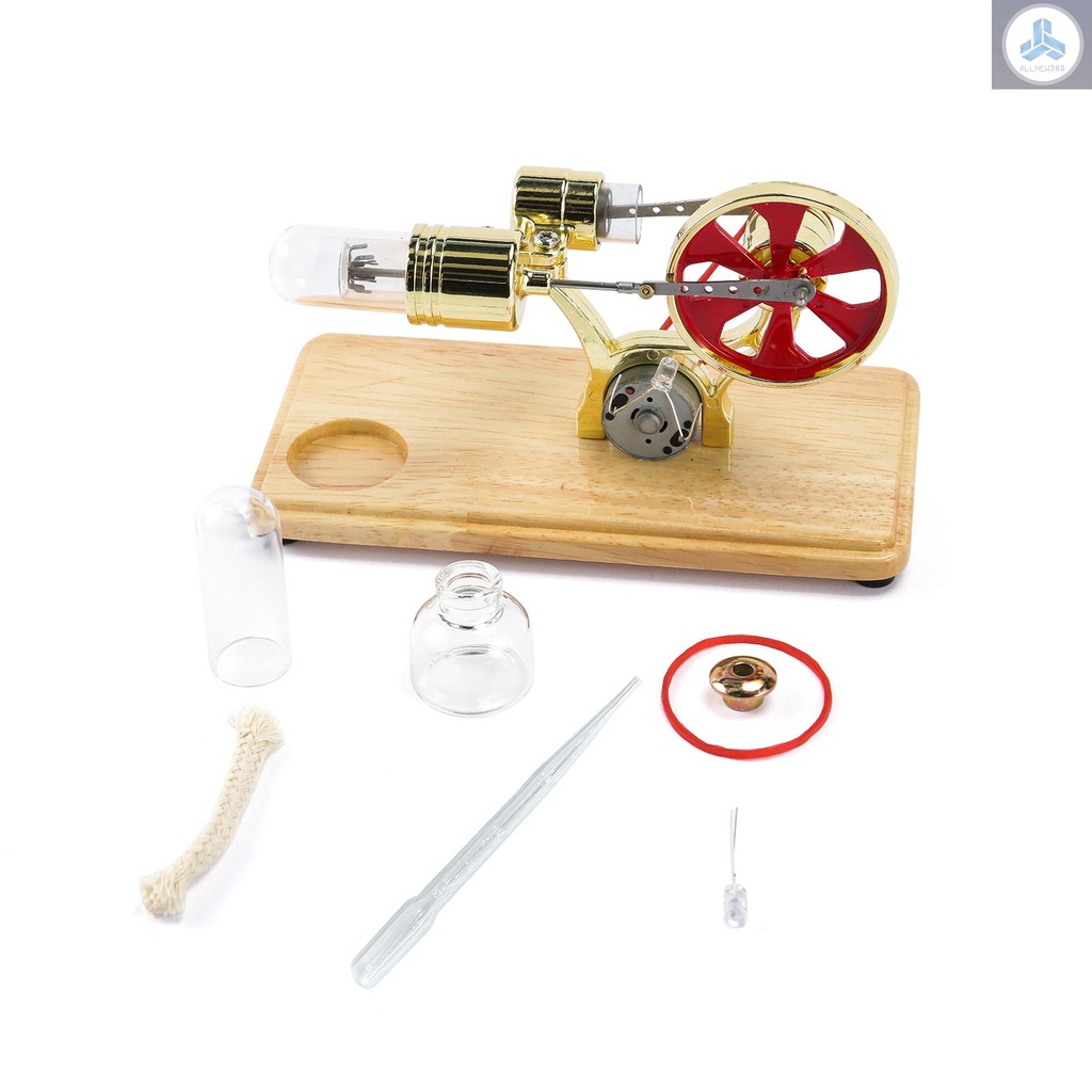 Bộ Mô Hình Động Cơ Stirling Mini Có Đèn LED Nhiều Màu Sắc Cho Bé B1130