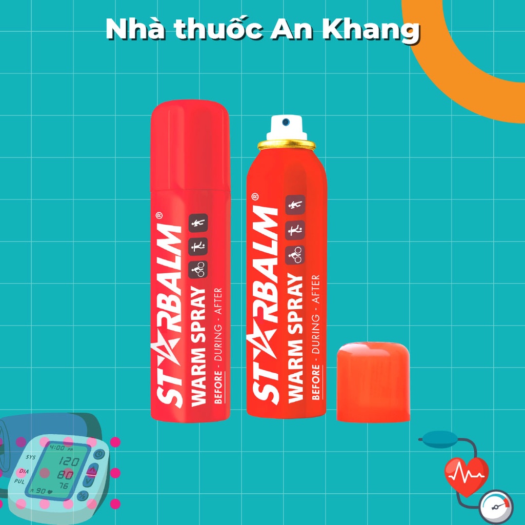 Chai xịt nóng Starbalm Warm Spray 150ml làm ấm cơ thể thư giãn cơ bắp trước vận động tránh chấn thương