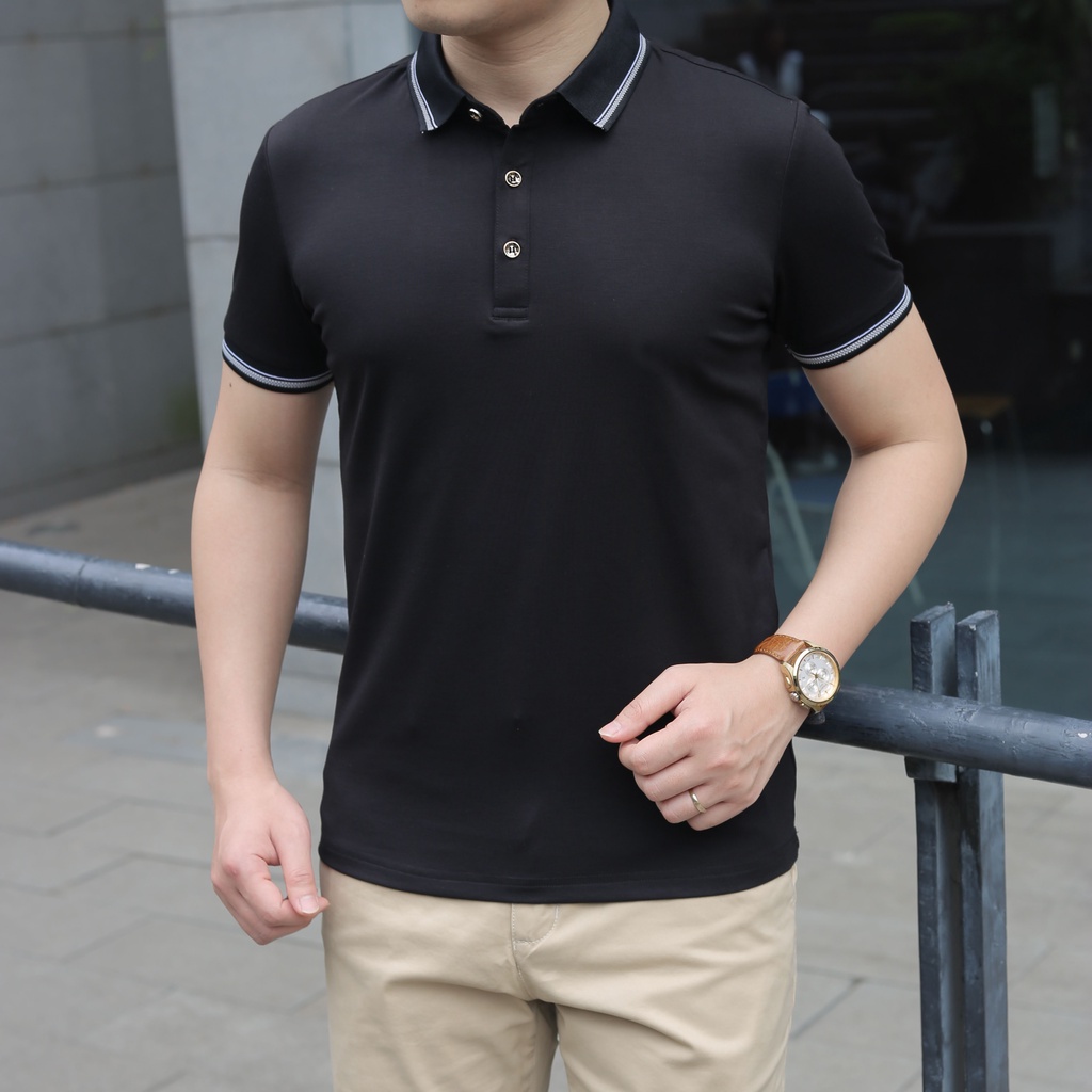 Áo polo nam trơn ZENTOMAN tay ngắn cổ bẻ viền kẻ cotton cao cấp mềm co giãn 9 màu