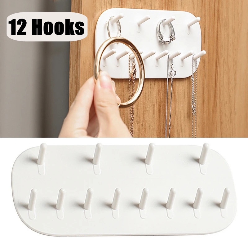 Giá Treo Trang Sức 12 Móc Gắn Tường Không Để Lại Dấu Vết Tiện Dụng