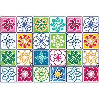 Decal Dán Bếp GẠCH BÔNG SẮC MÀU - Kích thước: (40x60)cm