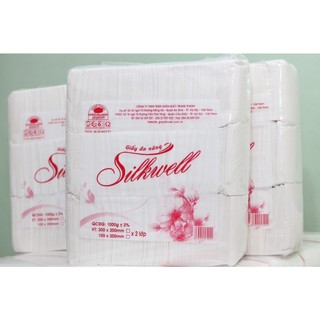 Giấy ăn đa năng SilkWell, Giấy ăn cân gấp tự động bịch 1kg không chất tẩy trắng