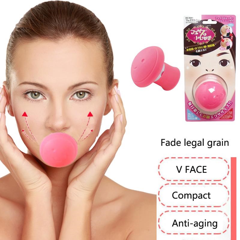 Dụng Cụ Bóng Tập Nâng Cơ Thu Gọn Mặt Tạo Hình Chữ V Bằng Silicone Màu Hồng