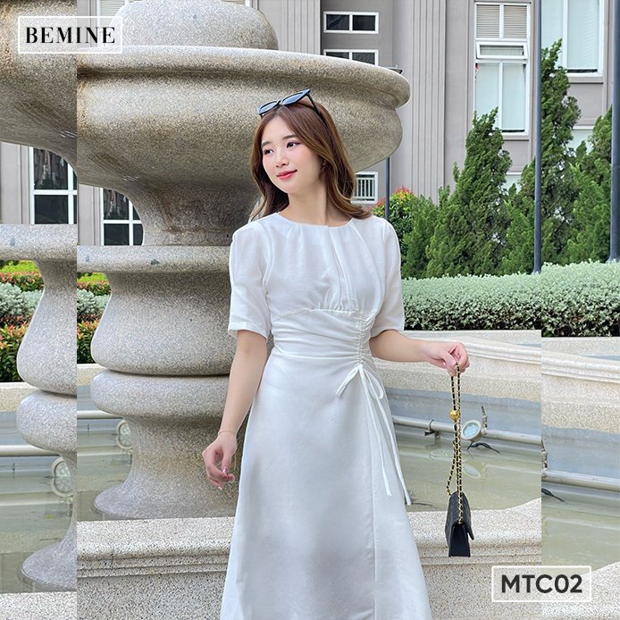 Đầm rút eo cổ tròn BEMINE MTC02